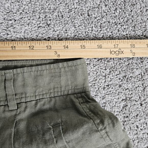 Everlane Pants Womens 10 Green Linen Way High Drape Pants Wide Leg Beach Summer - Picture 6 of 10